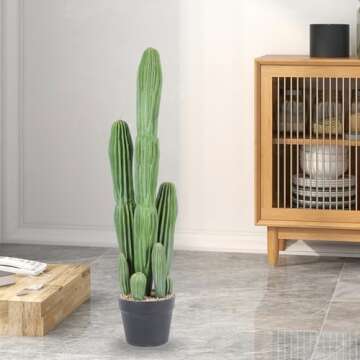 Huisezing Artificial Cactus Fake Cacti 30" Faux Potted Cactus Plants for Home Store Office Decoration