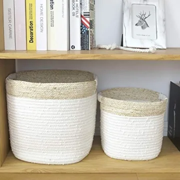 LA JOLIE MUSE Cotton Rope Storage Baskets for Home Decor