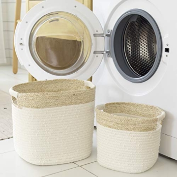 LA JOLIE MUSE Cotton Rope Storage Baskets for Home Decor