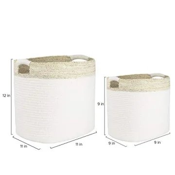 LA JOLIE MUSE Cotton Rope Storage Baskets for Home Decor