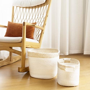 LA JOLIE MUSE Cotton Rope Storage Baskets for Home Decor