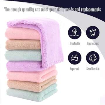 Super Soft Burp Cloths 8 Pack - Thick Baby Washcloths - Extra Absorbent - Perfect Size Large 20" by 10" - Light and Easy to Carry - Milk Spit Up Rag - Burpy Cloths for Unisex, Boy, Girl - Multicolored