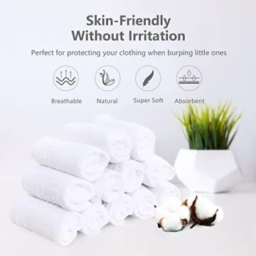 Sweet Dolphin 12 Pack Muslin Burp Cloths - Soft & Extra Absorbent