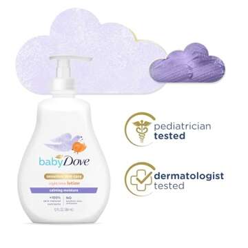Baby Dove Sensitive Skin Care Baby Lotion For a Soothing Scented Lotion Calming Moisture Hypoallergenic and Dermatologist-Tested 13 oz