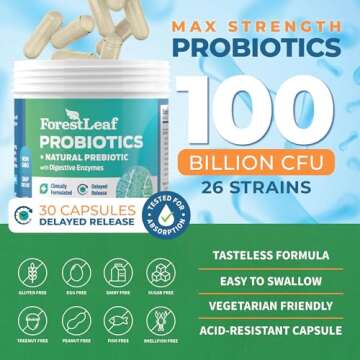 Probiotics for Men and Women, 100 Billion CFU, 26 Unique Strains, Men's and Women's Probiotic and Pr...