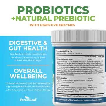 Probiotics for Men and Women, 100 Billion CFU, 26 Unique Strains, Men's and Women's Probiotic and Prebiotics Support Digestive Health, Gut Wellness, Energy, Mood, Immune, PH Balance (30 Caps)