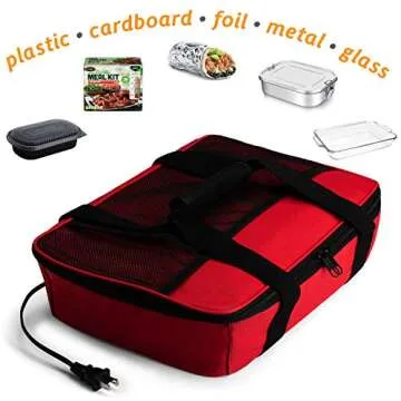 HOTLOGIC Food Warming Tote, Casserole Carrier 120V, Red