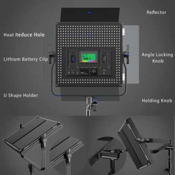 IVISII RGB LED Video Light Panel, 2600K-10000K/CRI 97/552PCS LED Beads Studio Lighting, 9 Applicable Scenes 360° Full Color Photography Lighting for Video Conference, Recording, YouTube