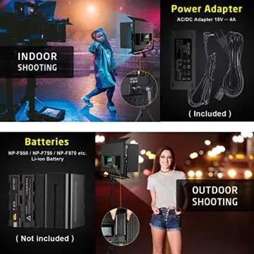 IVISII RGB LED Video Light Panel, 2600K-10000K/CRI 97/552PCS LED Beads Studio Lighting, 9 Applicable Scenes 360° Full Color Photography Lighting for Video Conference, Recording, YouTube