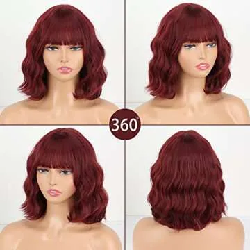 MISSQUEEN Short Red Wig for Cosplay and Daily Use