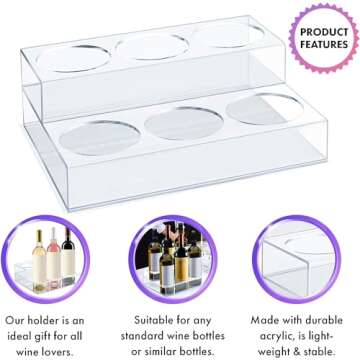 Torani Syrup Rack Coffee Bar Accessories, Coffee Syrup Organizer (6-Bottle Holders)