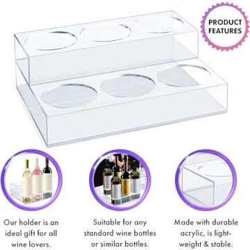 Torani Syrup Rack Coffee Bar Accessories, Coffee Syrup Organizer (6-Bottle Holders)