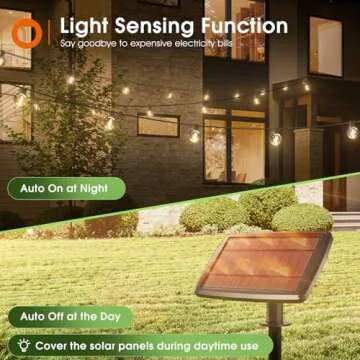 addlon 50FT Solar String Lights Outdoor Waterproof with Remote, G40 Globe Solar Patio Lights with 27 LED Shatterproof Bulbs, 3 Light Modes, Dimmable Hanging Lights for Outside Backyard Party