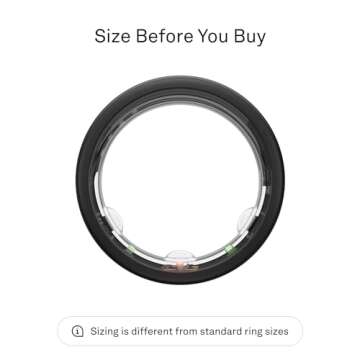 Oura Ring Gen3 Horizon - Stealth - Size 7 - Smart Ring - Size First with Oura Ring Gen3 Sizing Kit -...