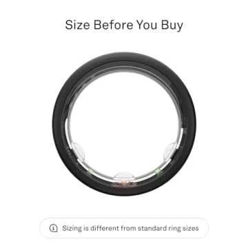 Oura Ring Gen3 Horizon - Stealth - Size 7 - Smart Ring - Size First with Sizing Kit - Sleep Tracking...