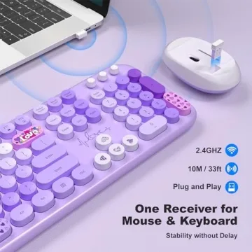 MOFII Colorful Wireless Keyboard and Mouse Combo Set