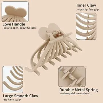 Canitor Extra Large Hair Clips for Thick Hair - 4 Pcs