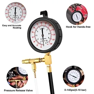 BETOOLL Fuel Injection Pressure Tester Kit Gauge 0-140 PSI