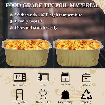 Cupcake Liners With Lids, BAKINGPAK 30PCS 10oz Square Mini Cake Pans with Lids Mini Aluminum Pans with Lids Disposable Aluminum Foil Ramekins Mini Cake Tins Baking Cups for Children Party Wedding,Gold