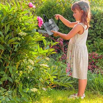 Beautiful Galvanized Watering Can - Decorative 84oz Farmhouse Style Watering Can with Easy Pour Over Sprinkler Spout for Fast and Easy Plant Watering - Perfect for Indoor and Outdoor Use