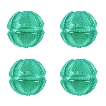 KONG Squeezz Dental Ball - Dog Toy for Cleaning Teeth - Flexible Chew Toy for Gentle & Mild Chewers - for Medium/Large Dogs