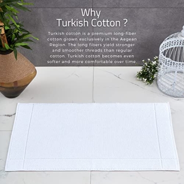 HOMERICAN Washable Bath Mat Set - Soft Turkish Cotton Mats