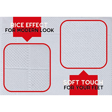 HOMERICAN Washable Bath Mat Set - Soft Turkish Cotton Mats