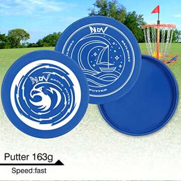 NQV Disc Golf Set with Bag,Disc Golf Beginner Set,6 Pack Flying Discs with Putters Drivers Mid Ranges+1 Disc Golf Bag for Beginners (Blue)