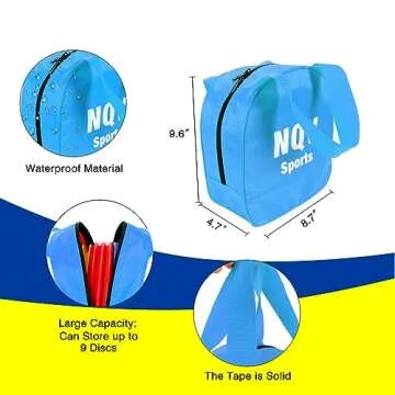 NQV Disc Golf Set with Bag,Disc Golf Beginner Set,6 Pack Flying Discs with Putters Drivers Mid Ranges+1 Disc Golf Bag for Beginners (Blue)