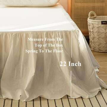 BISELINA French Linen Bed Skirt 22-Inch Ruffle White