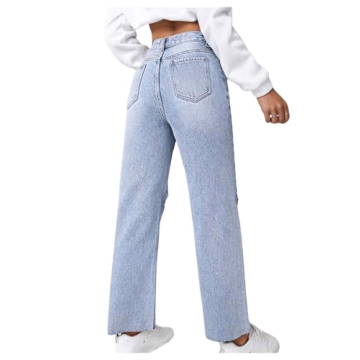 Stylish Women’s High Waist Ripped Cropped Jeans for Everyday Wear