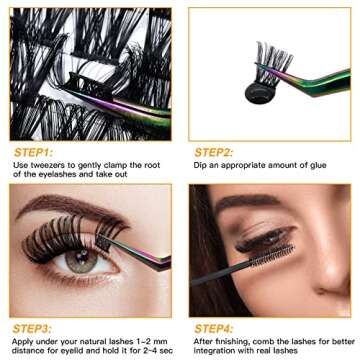 Lash Clusters B05 D Curl 8-16mm DIY Eyelash Extensions 72 Clusters Lashes B&Q LASH Fluffy Individual Lashes Cluster DIY at Home (B05,8-16MIX)