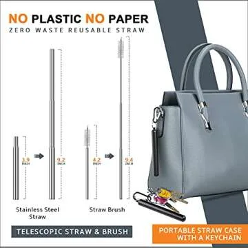 Portable Travel Utensils Set, Travel Camping Cutlery Set, Reusable Stainless Steel Flatware Set with Case for Office School Picnic (Black)