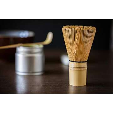 Nother Japanese Matcha Whisk Set Matcha Tea Ceremony Set, Matcha Whisk (Chasen), Traditional Scoop (Chashaku), Scoop Holder, Tea Sifter and Ceramic Matcha Bowls(5 Pcs)