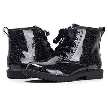 FITORY Girls Glitter Ankle Boots - Waterproof Combat Style