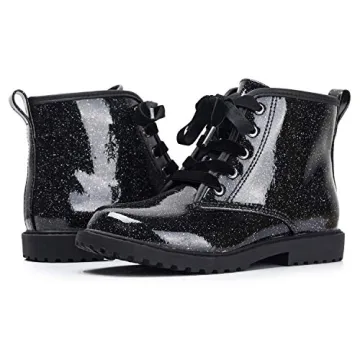 FITORY Girls Glitter Ankle Boots - Waterproof Combat Style
