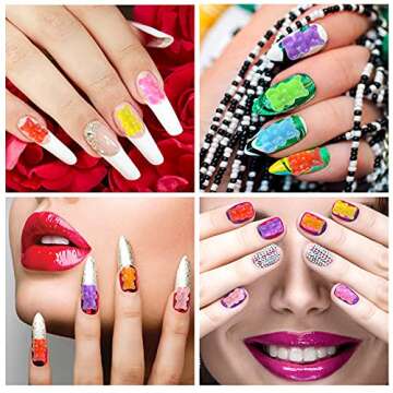 TUPARKA 120 Pcs Gummy Bear Charms for Crafts, Nail Art & Jewelry Making