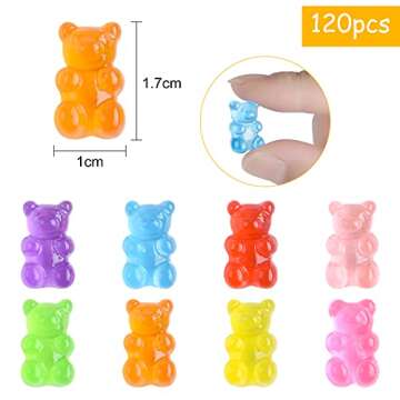 TUPARKA 120 Gummy Bear Charms for Crafts & Decorations