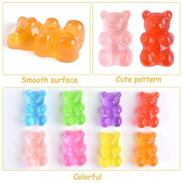 TUPARKA 120 Gummy Bear Charms for Crafts & Decorations