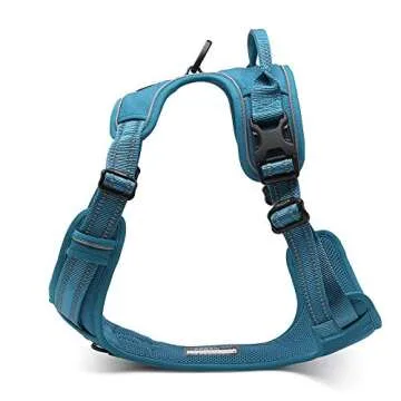 WINHYEPET True Love Dog Harness, No-Pull Reflective Pet Harness with 2 Leash Clips Adjustable Soft Padded Dog Vest with Easy Control Handle for Small Medium Large Dogs TLH5651(Blue,M)