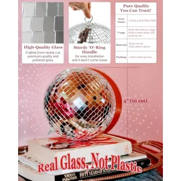 Youdepot Disco Ball 4 Inch 2-Pack Stunning Party Decor