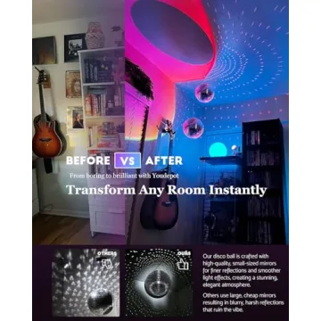 Youdepot Disco Ball 4 Inch 2-Pack Stunning Party Decor