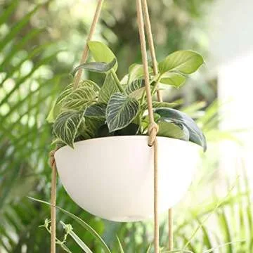 Stylish Mkono 9 Inch Ceramic Double Hanging Planter