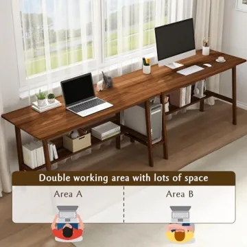 NELYE 2-Person Writing Desk for Home Office and Study