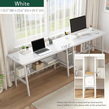 NELYE 2-Person Writing Desk for Home Office and Study