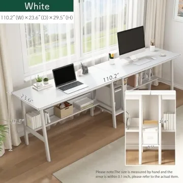 NELYE 2-Person Writing Desk for Home Office and Study
