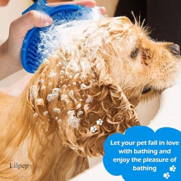 Lilpep Pet Shampoo Bath Brush Soothing Massage Grooming Tool