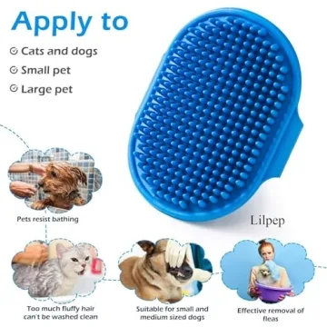 Lilpep Pet Shampoo Bath Brush Soothing Massage Grooming Tool