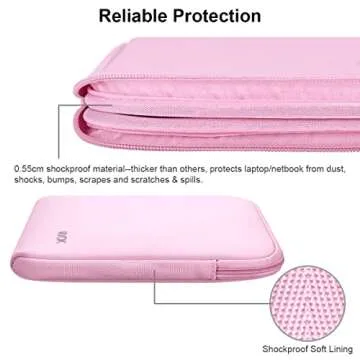 Arvok 13 13.3 14 Inch Laptop Sleeve Case for MacBook Pro/MacBook Air 13-14 inch, Water-Resistant Notebook Chromebook Computer Pouch, Carrying Bag Cover for HP/Dell/Lenovo/Asus/Acer, Pink