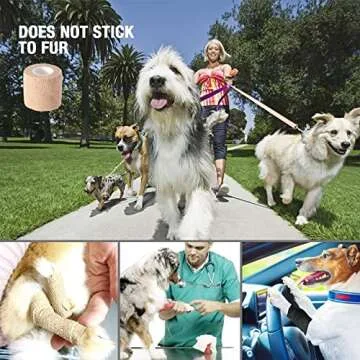 Self Adhesive Bandage Wrap, Self Adhering Bandage Wrap, Vet Wrap for Dogs, Self Adherent Cohesive Wrap Bandages for Sports, Athletic, First Aid, Wrist, Ankle, Tape, 4 Pack, 2 inch